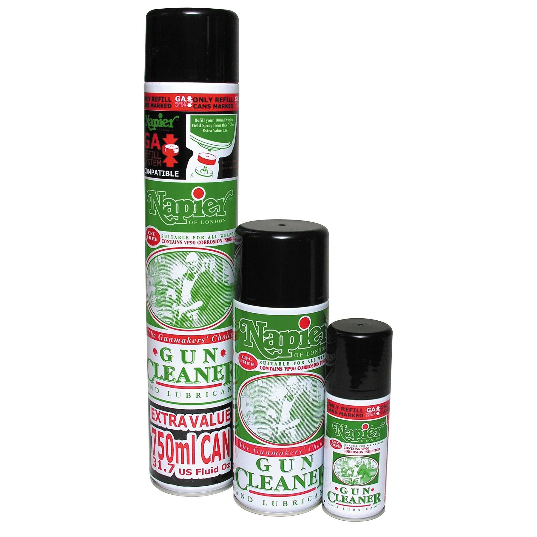 Gun Cleaner & Lubricant 750ml, 300ml or 125ml Aerosol cans Napier UK